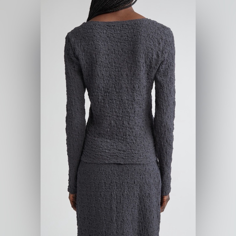 Vince Women's Gray Long Sleeve Scoop Neck Top Graphite Small - Picture 3 of 6